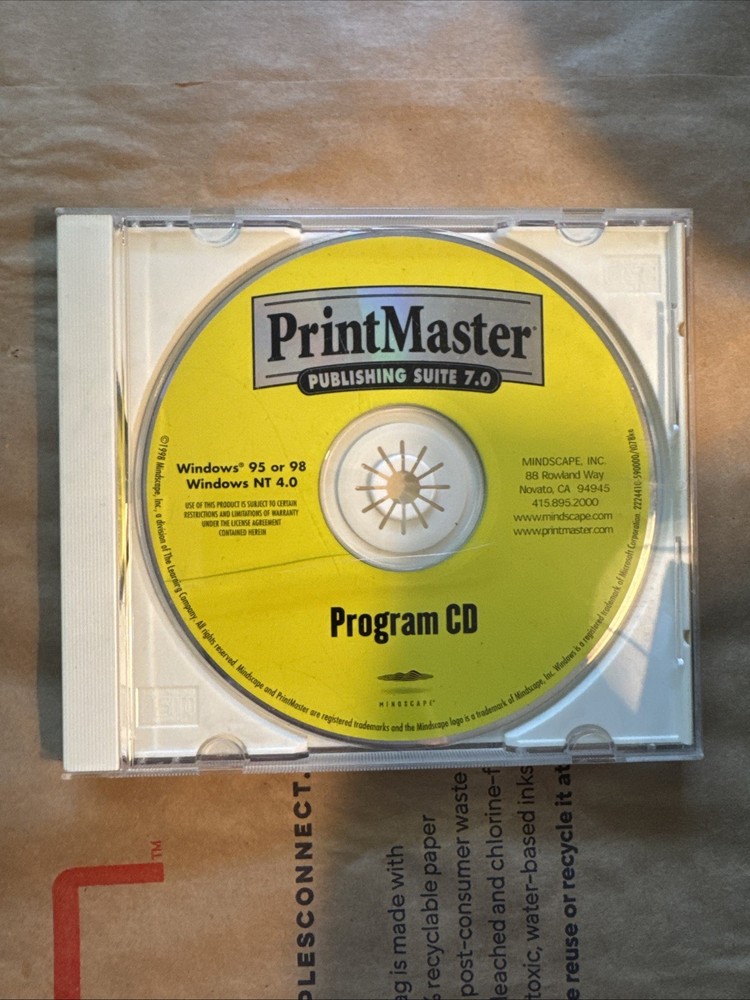 Printmaster Desktop Publishing Art Suite 7.0 Complete Software CD ROM Windows 95