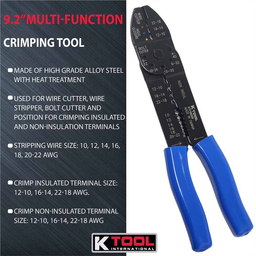 K-Tool 56209 9.2" Multi-Function Crimping Tool