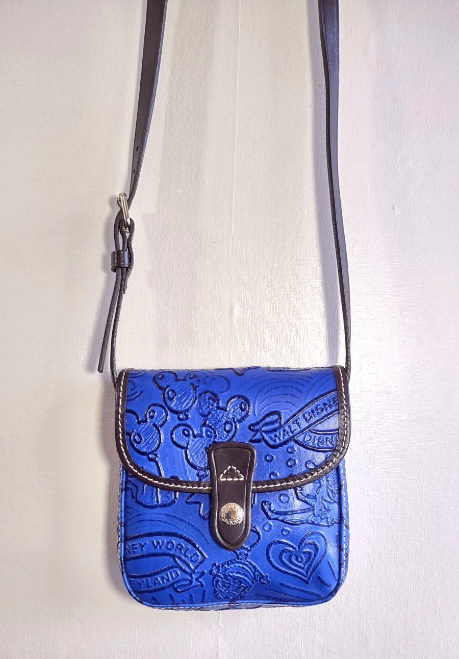 Dooney & Bourke x Disney Sketch Embossed Leather Crossbody Handbag Blue/Brown