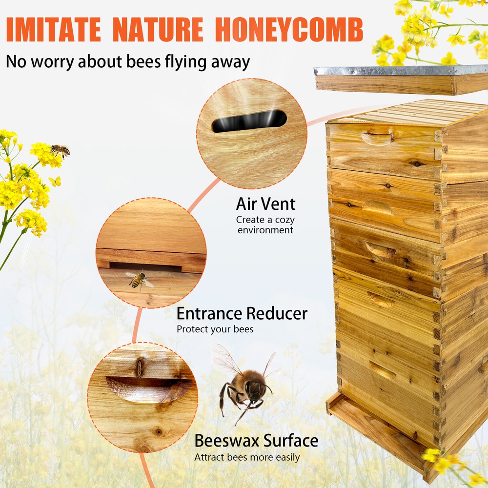 Complete Langstroth Beehive Kit - 2 Deep & 3 Medium Boxes - No Frames