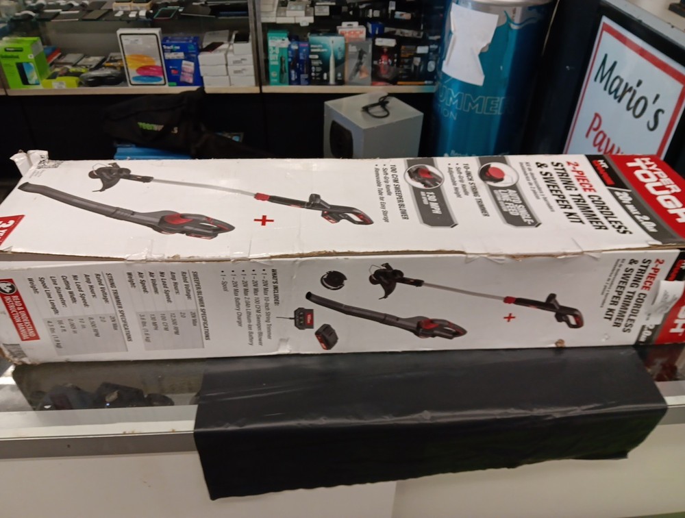 Hyper Tough 20V Cordless Combo Kit, 10-inch String Trimmer & 130Mph Sweeper