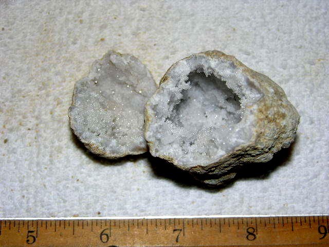 Geode pair opened with crystal centers 2 inch G36