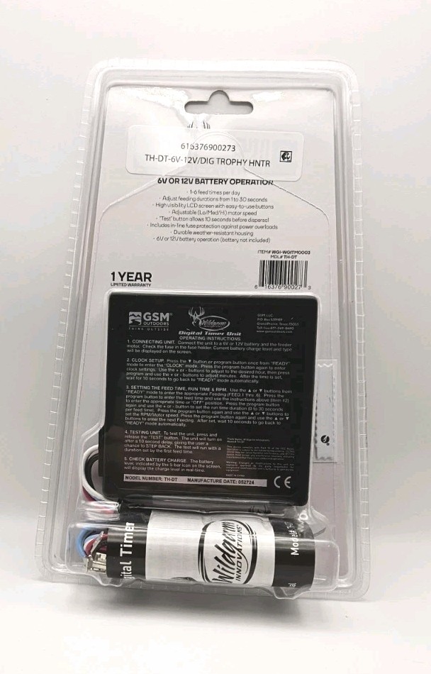 Wildgame Innovations Digital Controller Timer 6V or 12V Battery Operation TH-DT