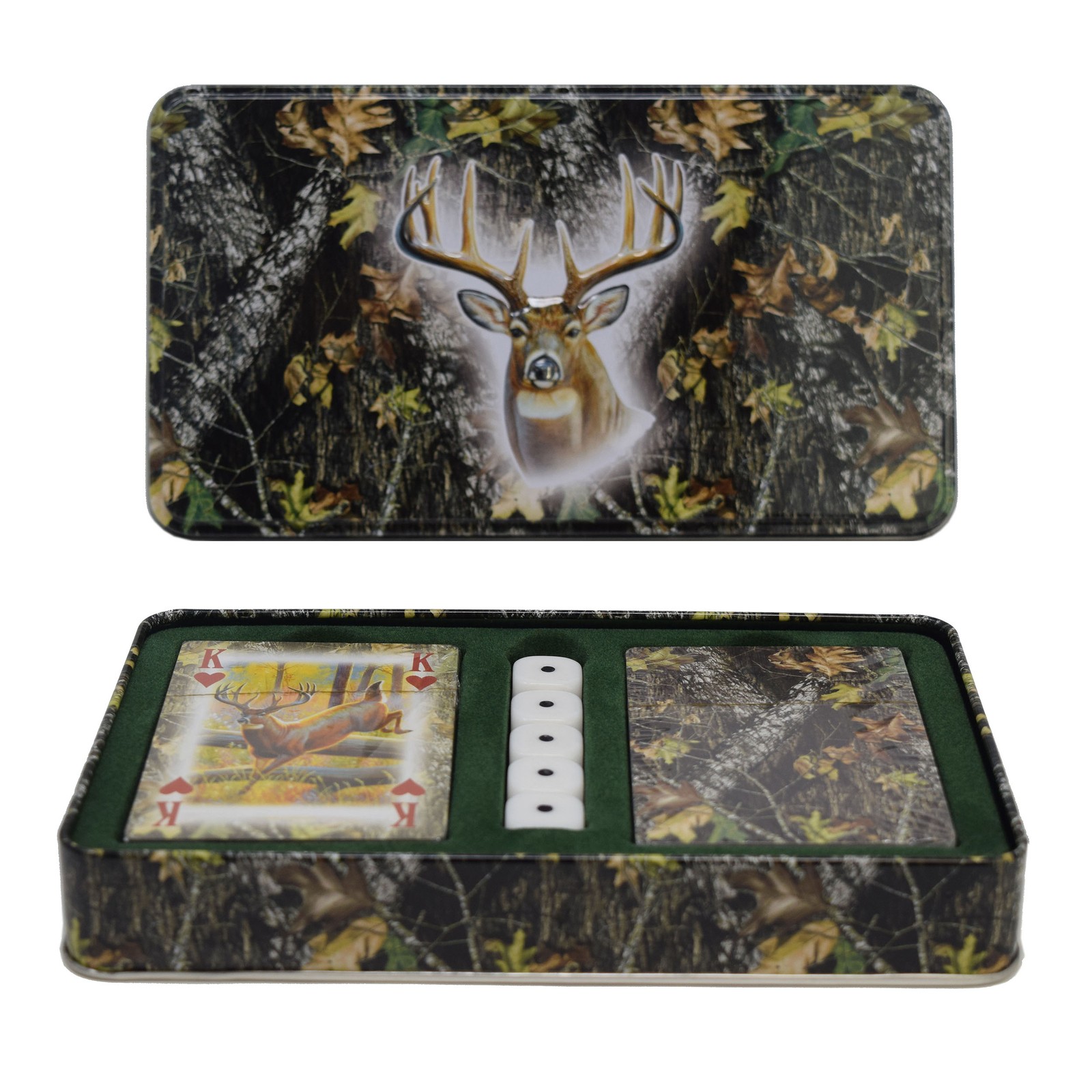 Rivers Edge Products Playing Cards and Dice Set, 2 Decks of Cards and 5 Dice,