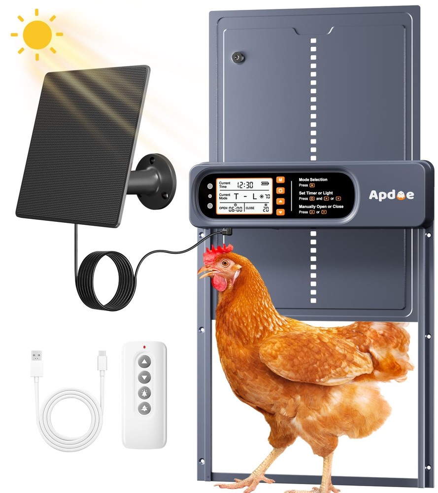 Solar Automatic Chicken Coop Door Auto Opener