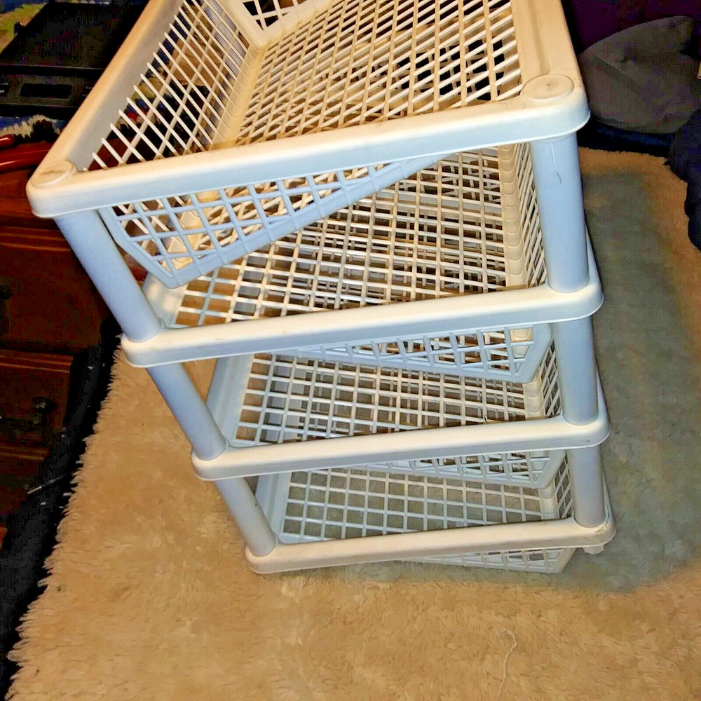 4-Tier Fruit Vegetable Basket Rack Stand Kitchen Bathroom Storage Shelf Plastic