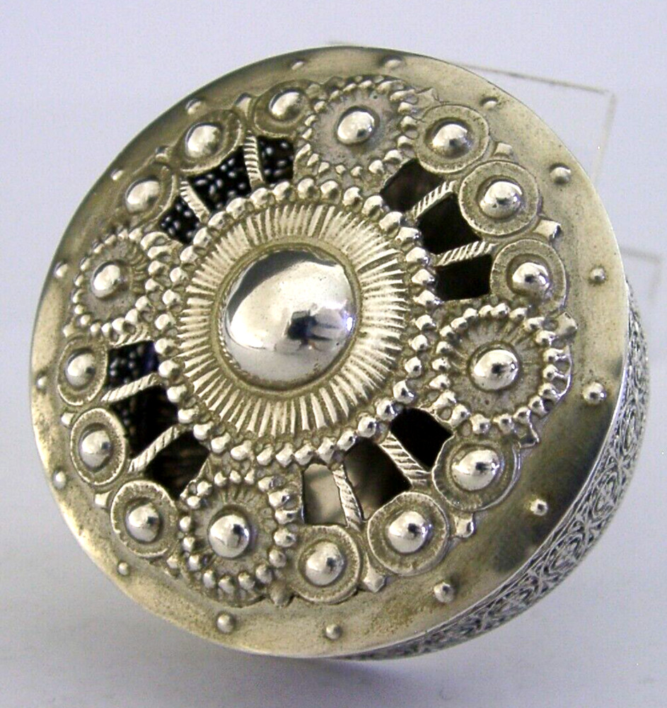 BEAUTIFUL SOLID SILVER PIERCED POTPOURRI LAVENDER DESK BOX c1910