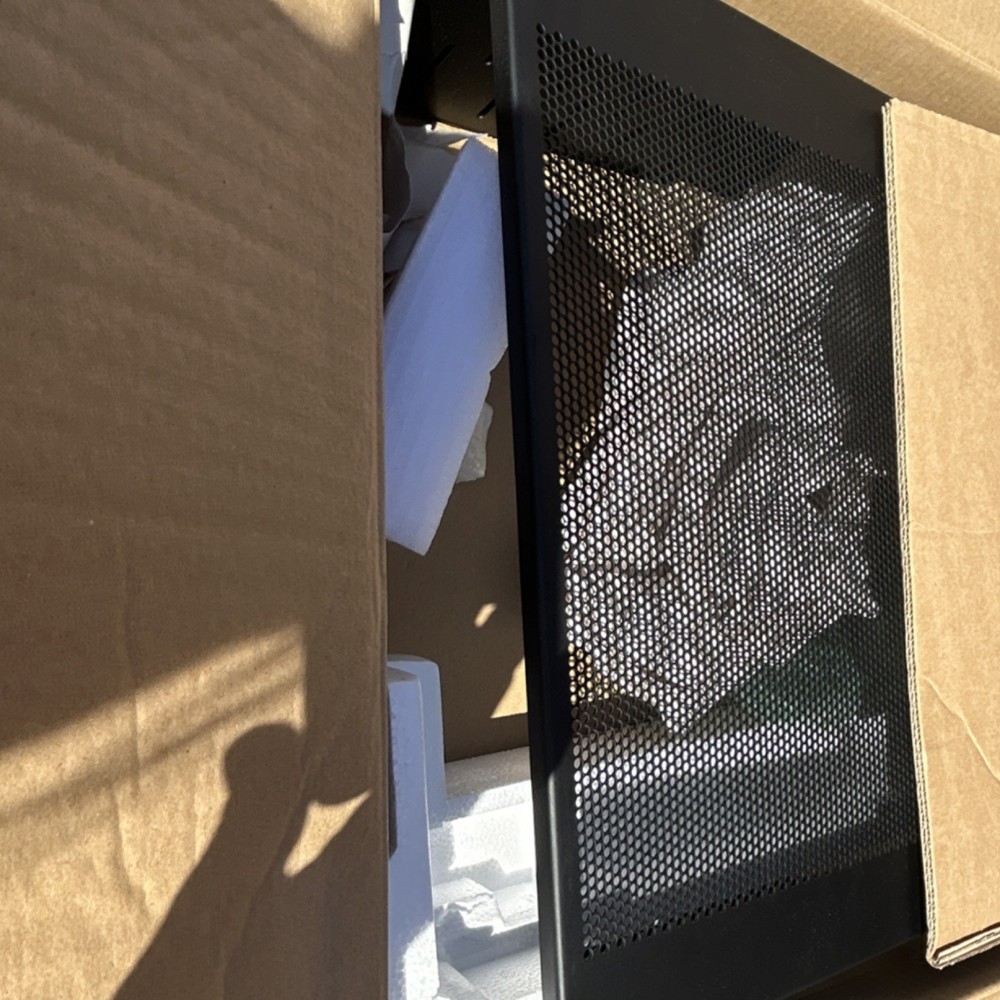 Rackmount Bracket with 2 Perforated Black Metal Side Panels