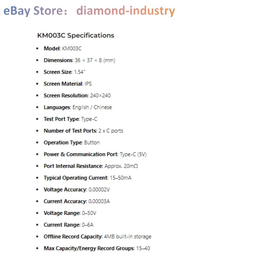 1pc KM003C PD USB Charging Volt - Ampere Tester with Type - C Interface