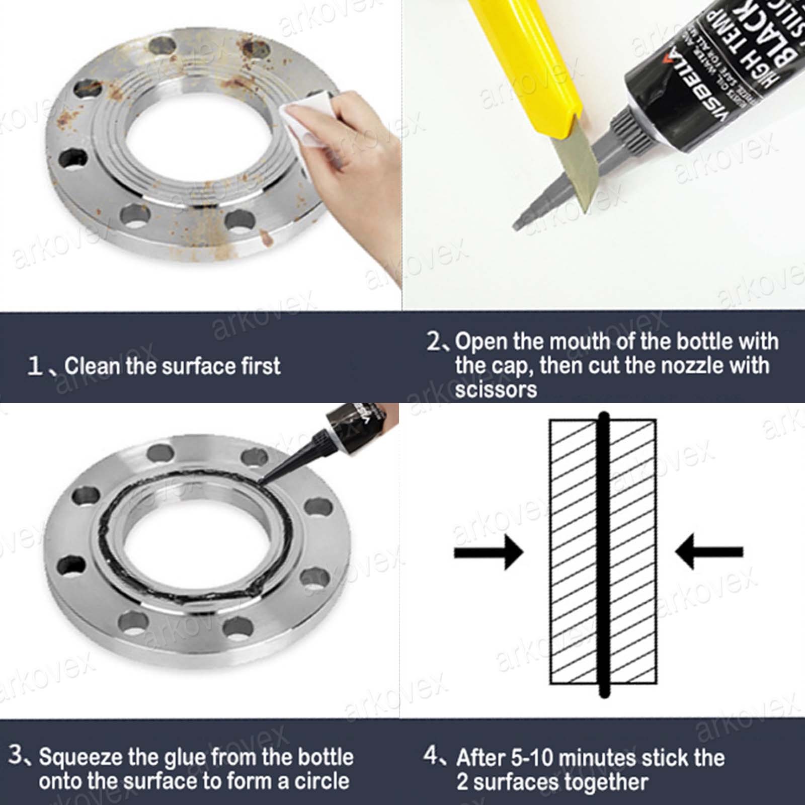 10 Pack black High Temp RTV Silicone Engine Automotive Anti-Freeze Oil Resistant