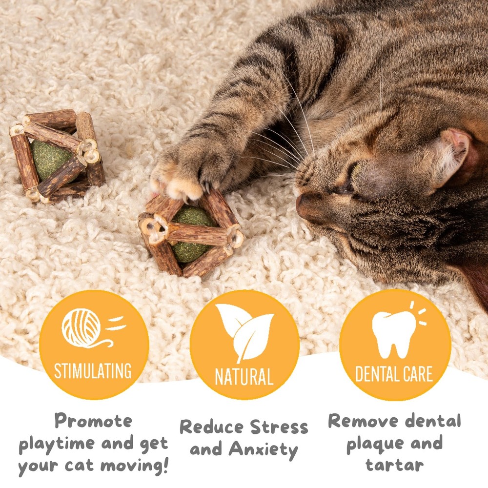 Hide & Scratch Premium Silvervine Catnip Balls (3 Pack) - Three Pack, Silver