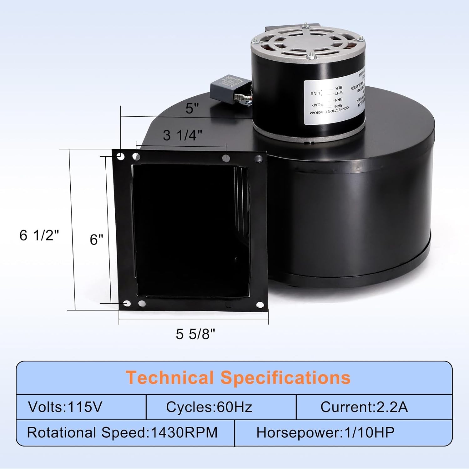 For Pellet Stoves,Wood Stoves,Furnaces,Fireplace Replacement Dayton 1TDT2 Blower