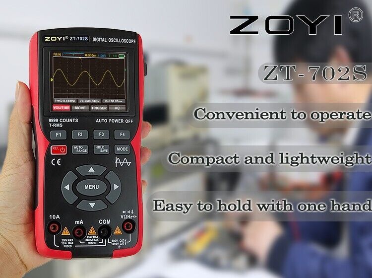 Handheld 2 in 1 Oscilloscope Multimeter Capacitance Resistance Tester Waveform
