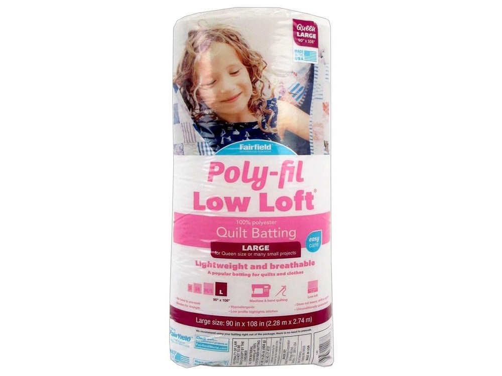 100% Polyester Batting, 90" x 108" (2 Pack)