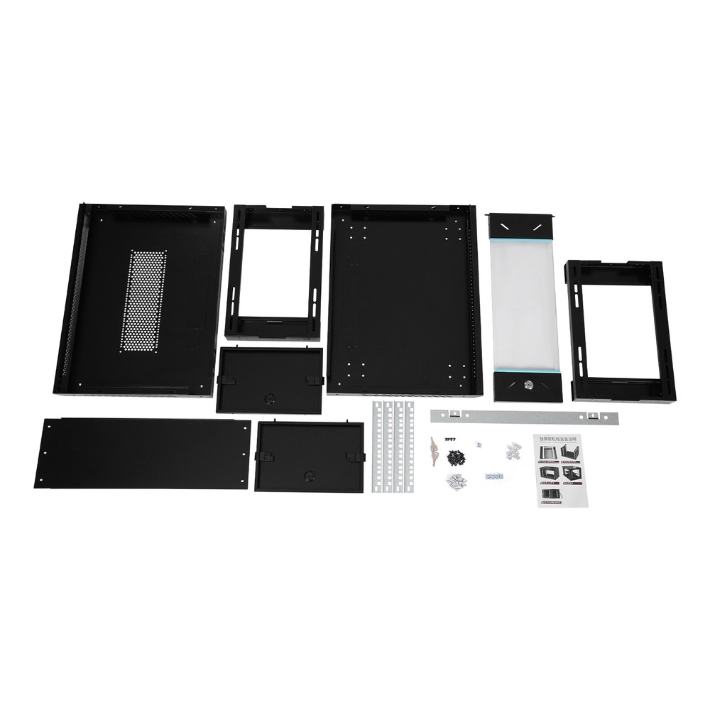 4U Wall Mount Network Server Cabinet, Locking Glass Door, Removable Side Panels