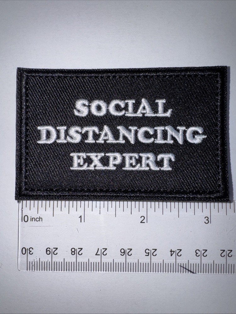 SOCIAL DISTANCING EXPERT Morale Patch Hook and Loop Patch