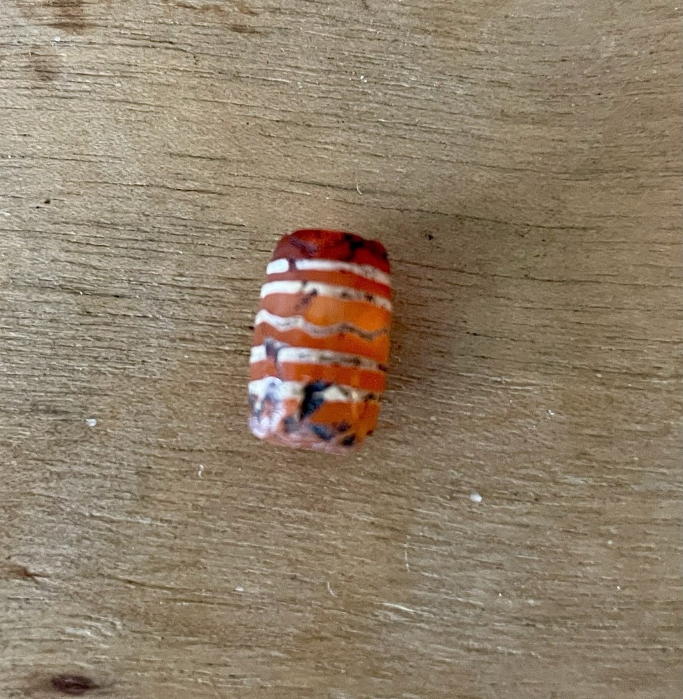 Ancient Pyu Culture Etched Agate Barrel Bead