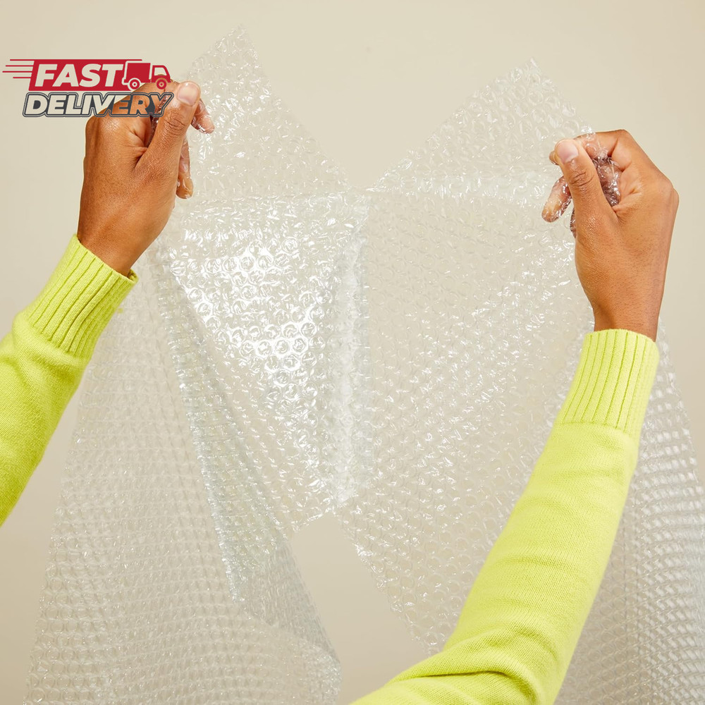 Amazon Basics Bubble Cushioning Wrap Packing Material for Fragile Items, Perfora