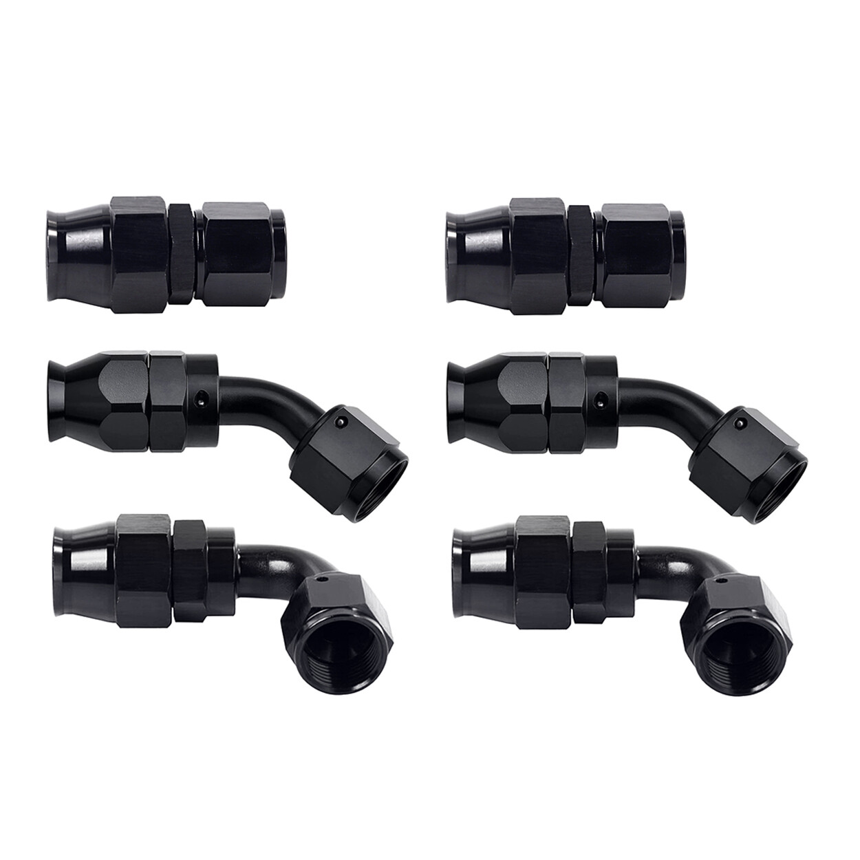 LokoCar PTFE Hose End Fittings 4AN 6AN 8AN 10AN 0° 45° 90° 180° Fits PTFE Hose