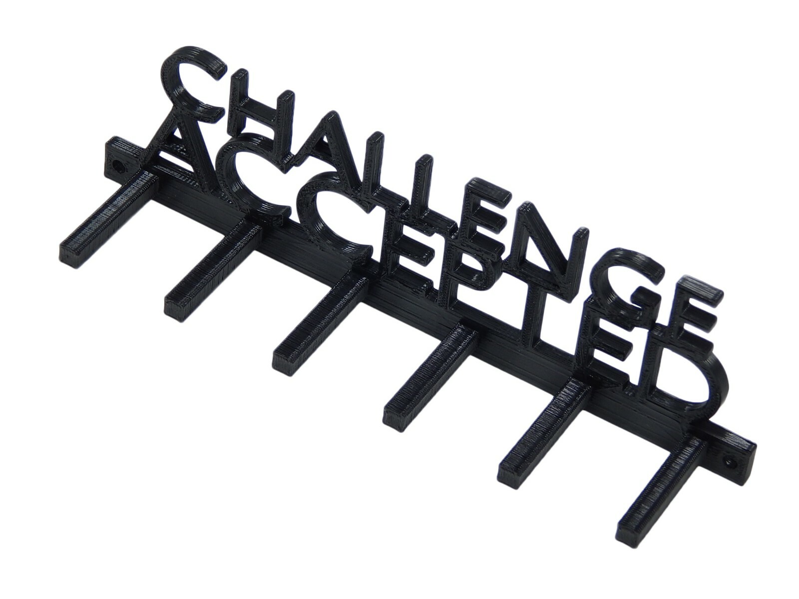 CHALLENGE ACCEPTED RUNNER SPORTS MEDAL DISPLAY RACK HOLDER HANGER ORGANIZER