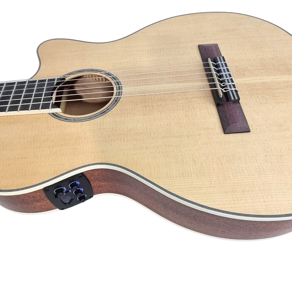 Haze Matte C551BCEQSM Solid Top Thin Body Arched Back Classical Guitar