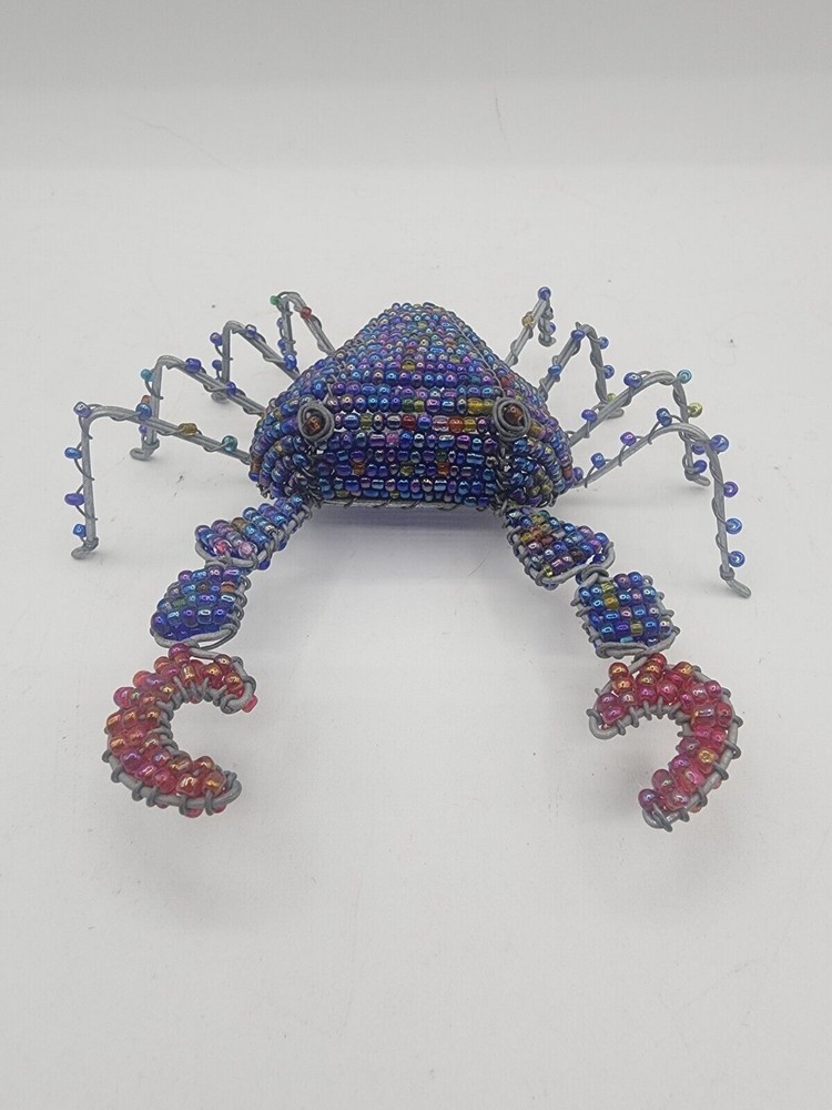 Handmade Wire and Beaded crab Figurine Decor