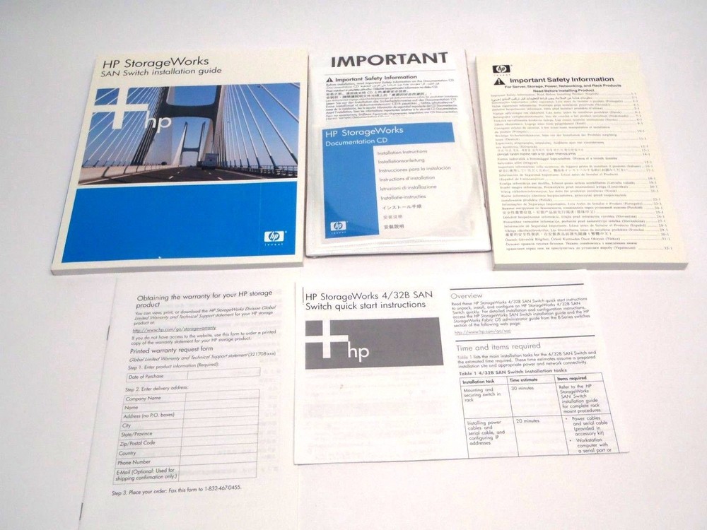 HP Storage Works Documentation CD/ SAN Switch Installation Guide Pack