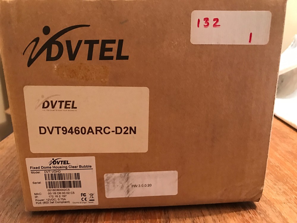 DVTEL DVT9460ARC-D2N Security IP Camera Fixed Dome Housing Clear Bubble DVT-VDHD
