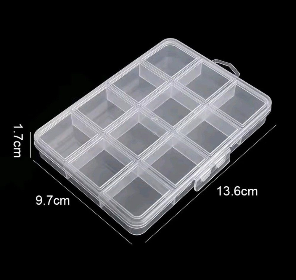 PP Beads Transparent 12 Space Timer Holder Box (Overseas Shipping)