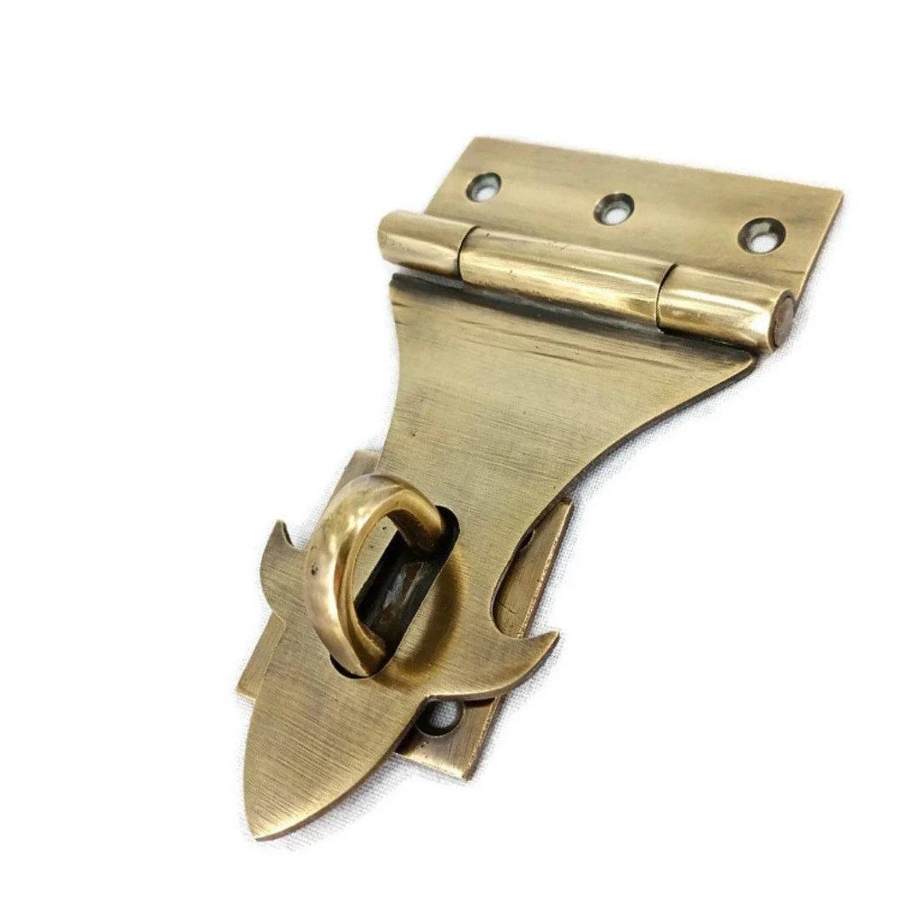 HASP & STAPLE box door cupboard Padlock solid brass 2 keys padlock BOX chest