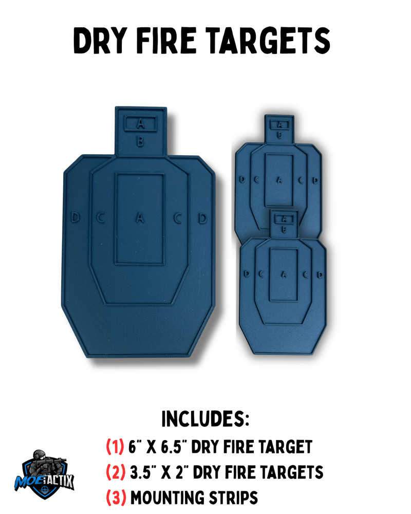 Scaled USPSA Dry Fire Targets 3-Pack | Indoor Distance Simulation | Training Aid