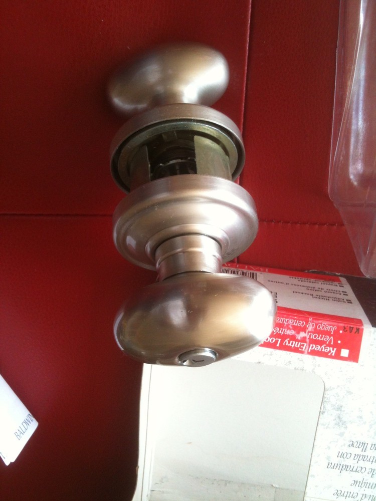 BALDWIN Keyed Entry Lockset Egg Knob. Solid Brass. The Images Collection.