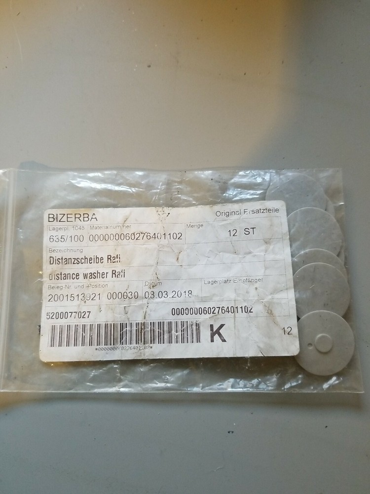 Bizerba 000000060276401102 Distance Washer Pack of 6