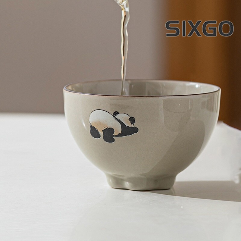 Panda Flower Ceramic Master Cup Tea Cup Kung Fu Tea Set Tea Drinking