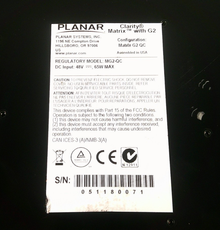 PLANAR MG2-QC USED