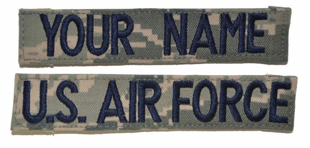2 Piece Custom Name Tape Set w/ Hook Fastener Backing - ABU