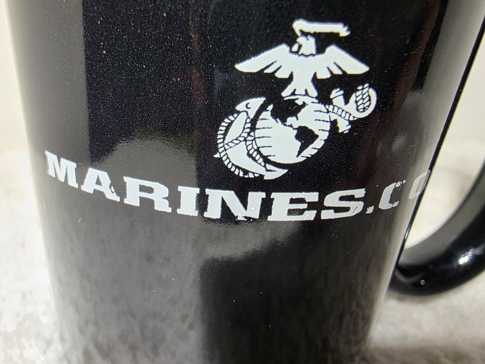 US Marine Corps Black Ceramic Coffee Mug