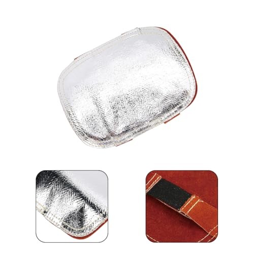 Hand Heat Shield, Aluminized Back Welding Pad Split Cowhide Leather Gloves