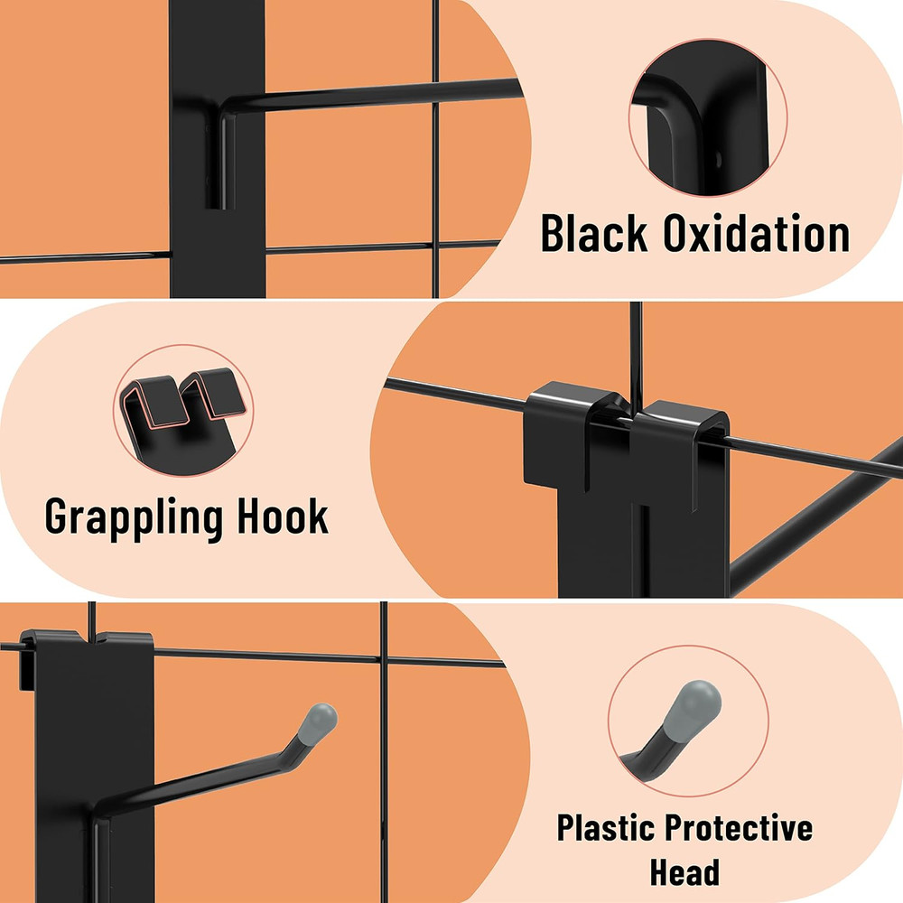 Gridwall Hooks 2 Inch, 50PC Display Hooks for Grid Wall, Hook for Grid Wall Pane