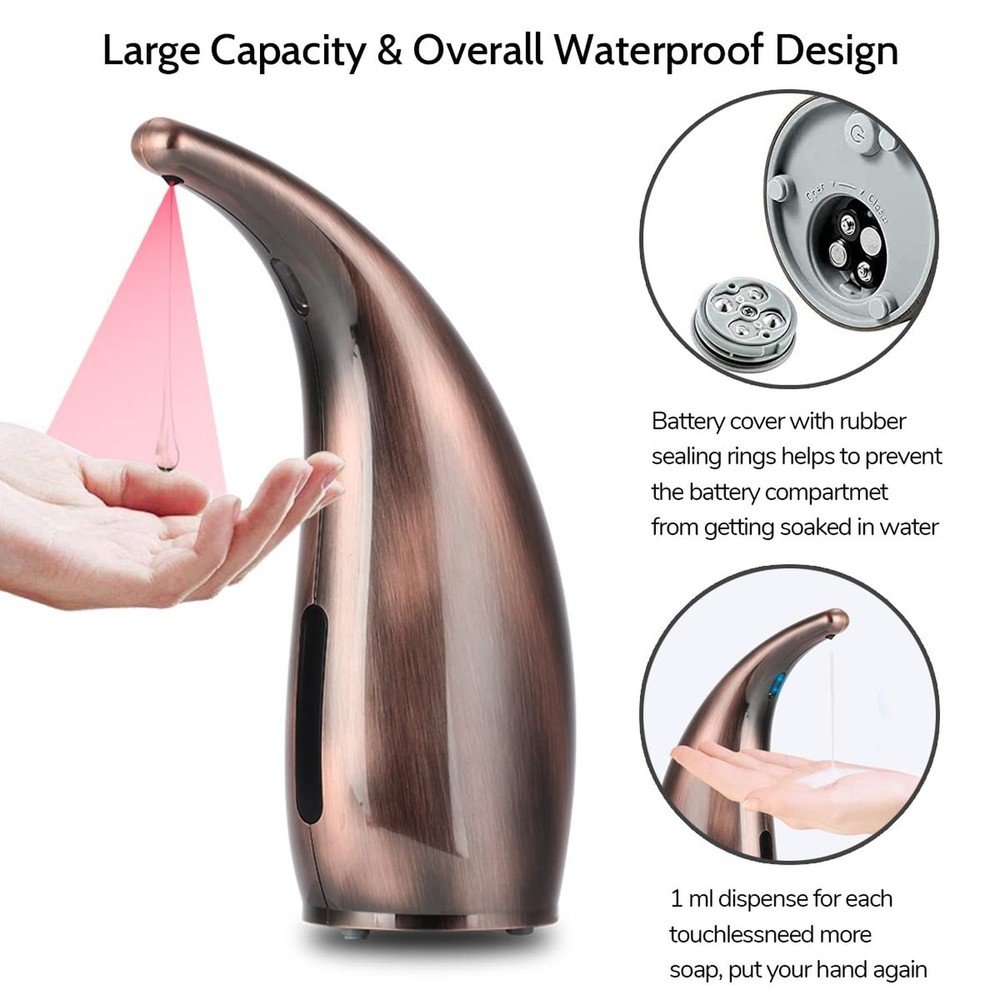 Green Automatic Soap Dispenser, 300ml Touchless, IP65 Waterproof, Auto Sensor...