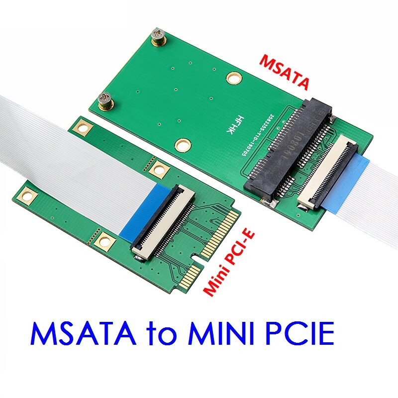 msata SSD to mini pcie interface extension cable for laptop