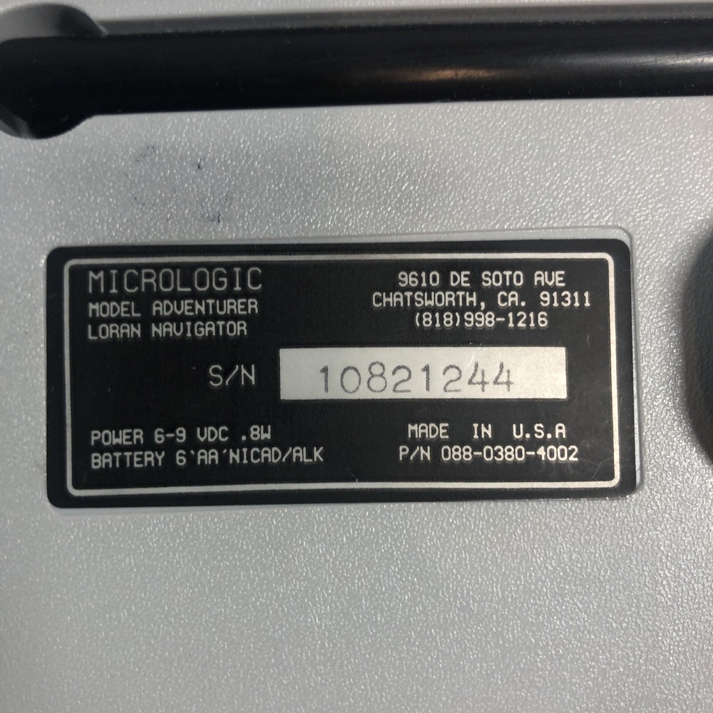 MARINER LORAN NAVIGATOR ADVENTURER Micrologic Boat Navigation System - UNTESTED!