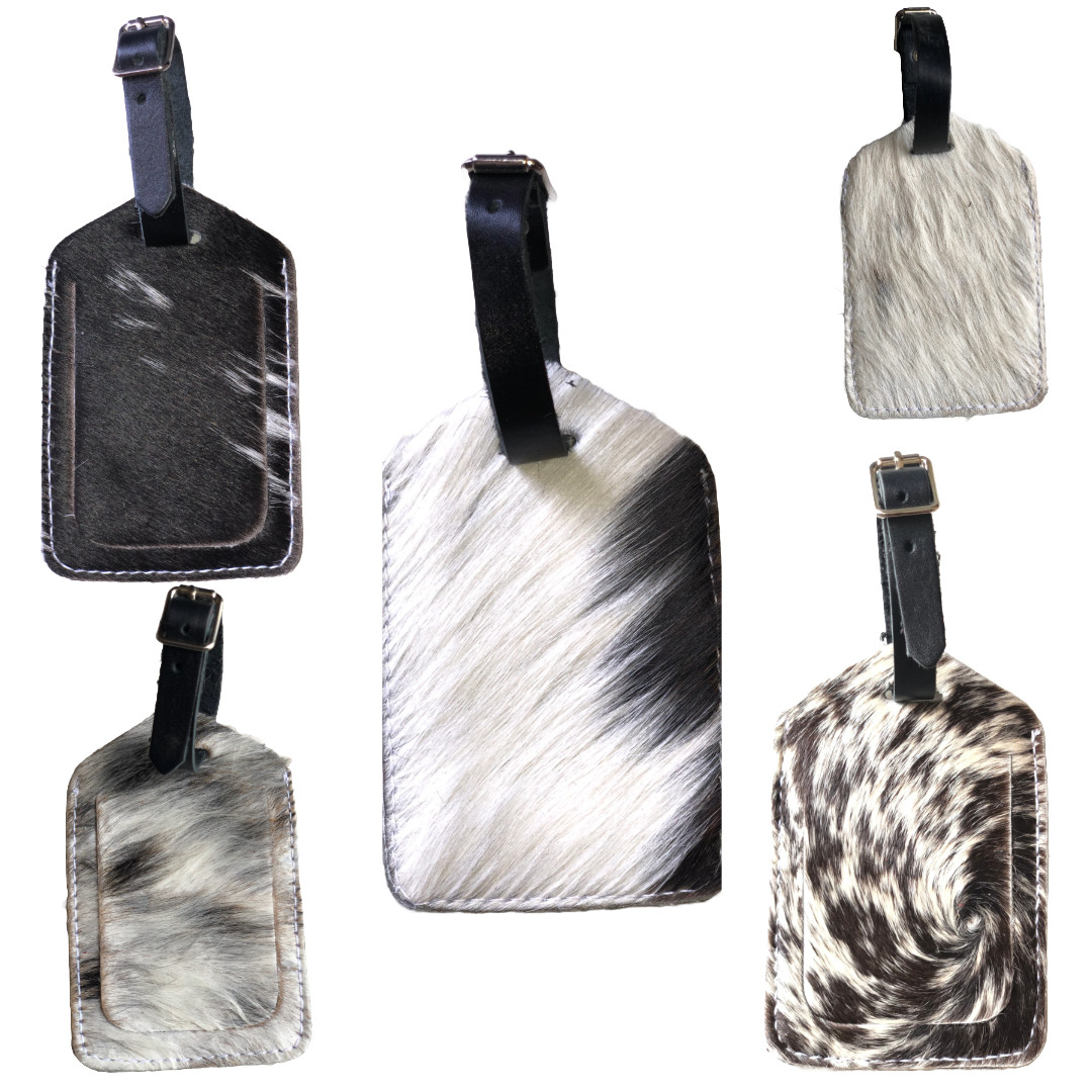 Genuine Cow Leather Luggage Tag (Pack of 3) for Baggage ID Tags Travel Label