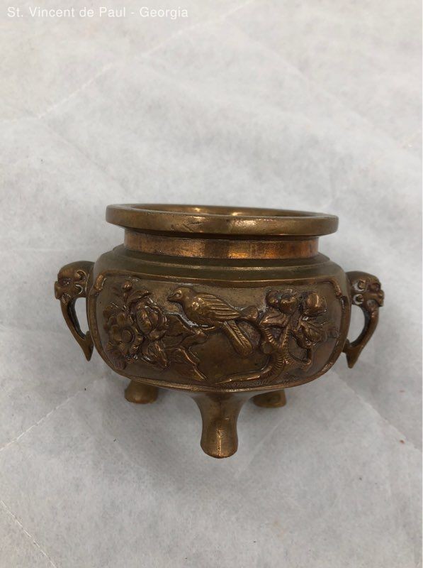 Bronze Engraved Bird Incense Burner 400g