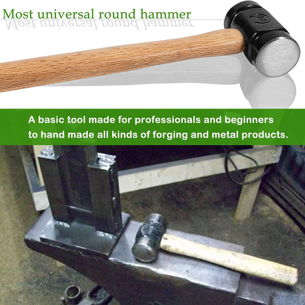 61B 36 OZ Blacksmith Farrier Rounding Hammer Tool For Blacksmithing Forging