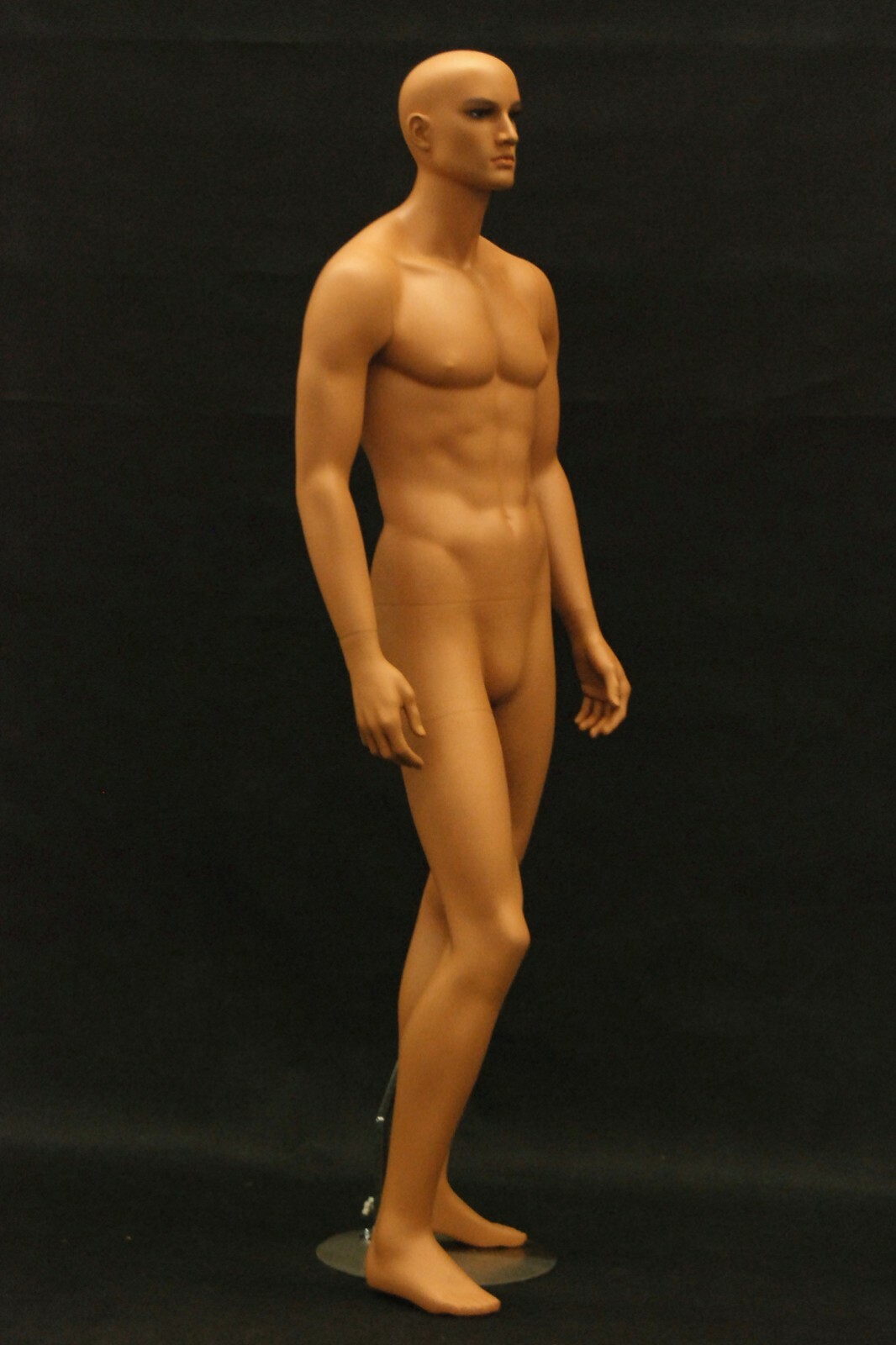Realistic Tan Adult Male Standing Fully Body Fiberglass Mannequin with Wig