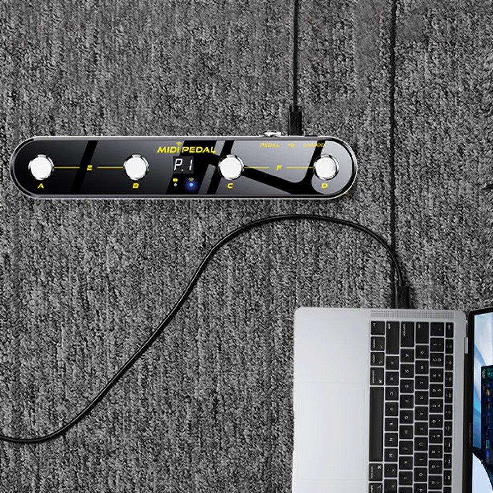 Wireless MIDI Controller Pedal 5 Modes Digital Display For Musicians VTOS