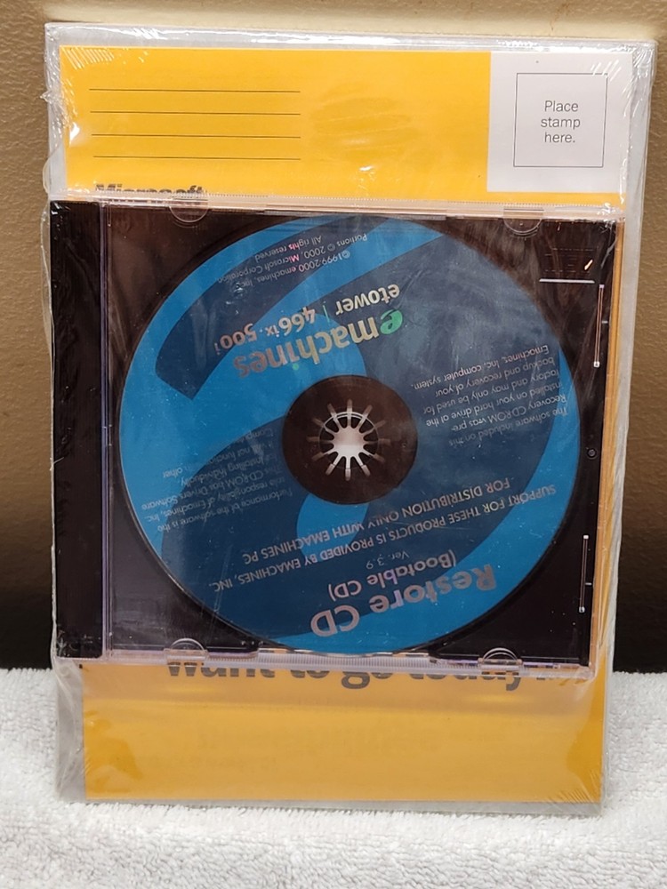 Microsoft Windows 98 Second Edition OEM eMachines Restore CD Sealed w/ COA