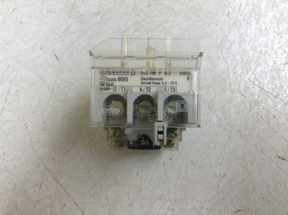 Square D 9065 TMP9.2 Overload Relay 9.2-15 Amp 9065TMP9.2 TM P 9.2