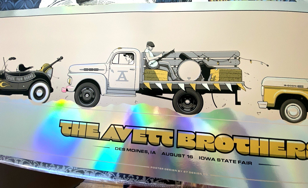 The Avett Brothers RAINBOW FOIL POSTER Des Moines IA Iowa State Fair 2024 SN #18